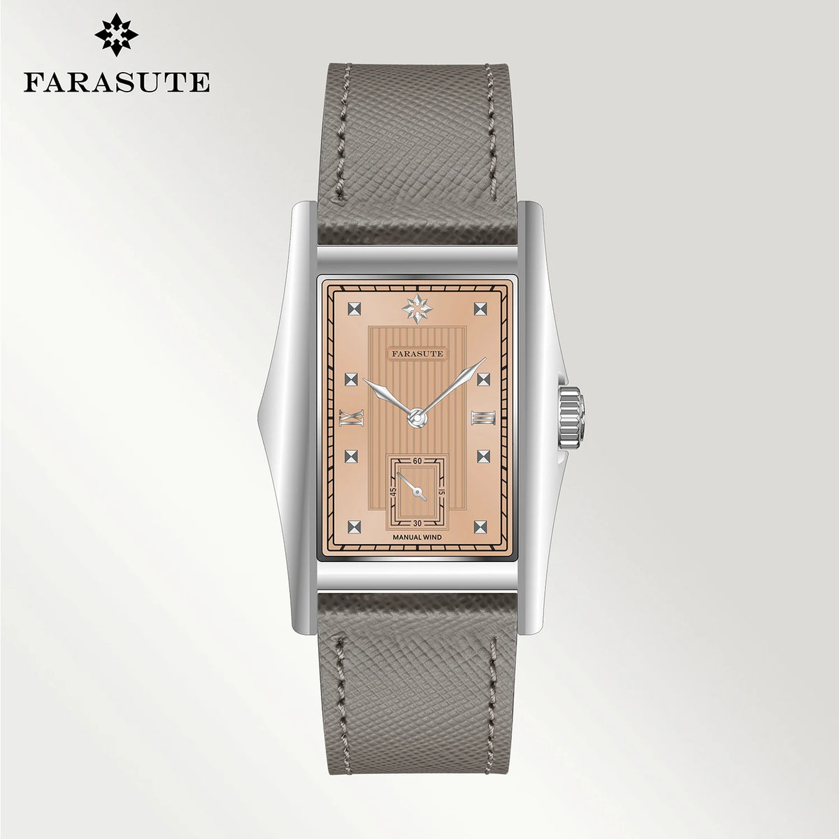 FARASUTE Creative Manual Square Customized Mechanical Movement Watch Men Luxury Sapphire Glass Small Second Wristwatches reloj