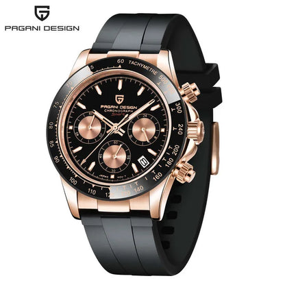 PAGANI DESIGN New Ceramic Bezel Men Quartz Wristwatches Luxurys Sapphire Glass Chronograph 100m Waterproof Stainless Watches Men