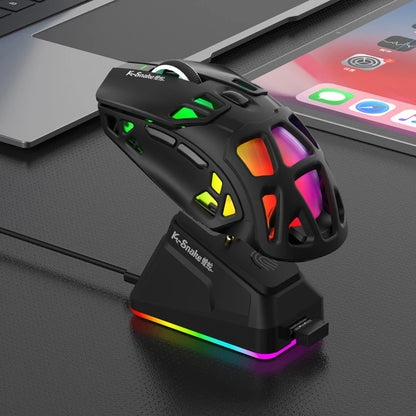 Лека геймърска мишка Lenovo Tri-Mode с RGB зарядна докинг станция 12000DPI 2.4G/Bluetooth/кабелна ергономична мишка за PC и лаптоп