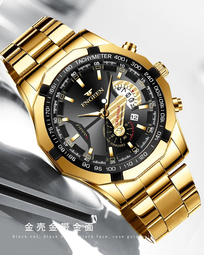 BINBOND Orginal Quartz Wristwatches For Men Luxury Luminous Waterproof Auto Date Men's Watch Stainless Steel Reloj Free Ship