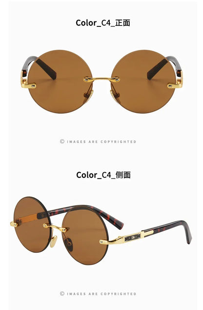Ochelari de soare din rășină pentru bărbați, fără ramă, cu protecție UV400, ochelari de protecție stilată, ochelari de soare decorativi de vară