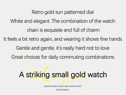 New Gold Watch Women Light Luxury Brand Waterproof Simple Retro Steel Strip Female Student Temperament Fashion Quartz Wristwatch