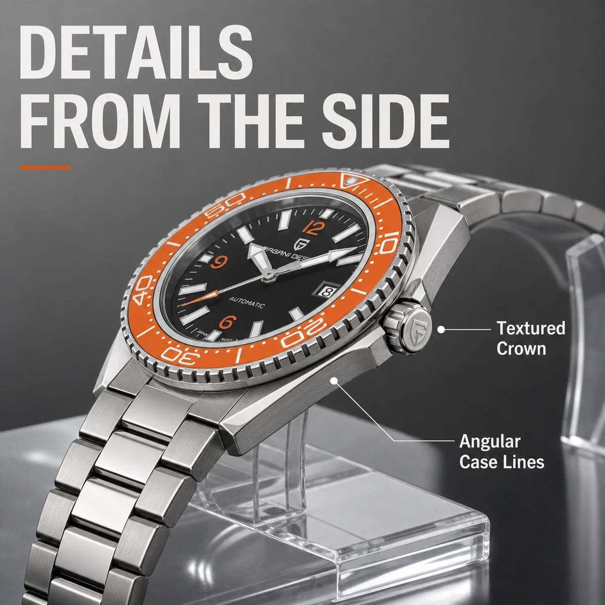 Pagani Design New Top Men's Mechanical Watch Luxury Sapphire Stainless Steel 100m Waterproof Ceramic Bezel Automatic Watch