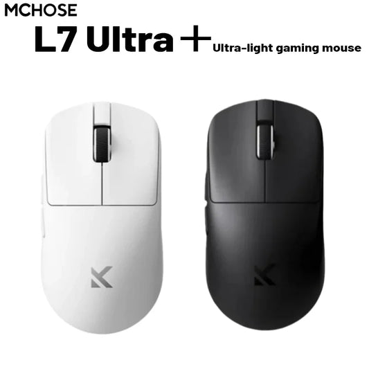 MCHOSE L7 Ultra+ średnio-duża mysz gamingowa do e-sportu z sensorem Paw3950, bezprzewodowa, trzy tryby, lekka mysz biurowa Dual-Drive do komputera