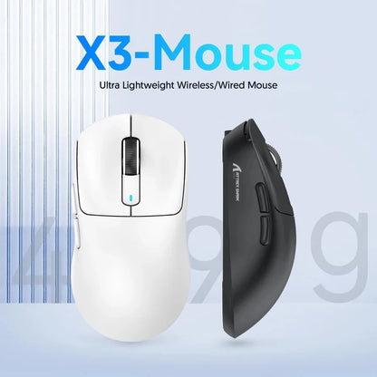 ATTACK SHARK X3 miš s tri načina rada 1K Hz, X3Pro Bluetooth bežični miš 4K Hz, lagan, PAW3395, brzina praćenja 650IPS