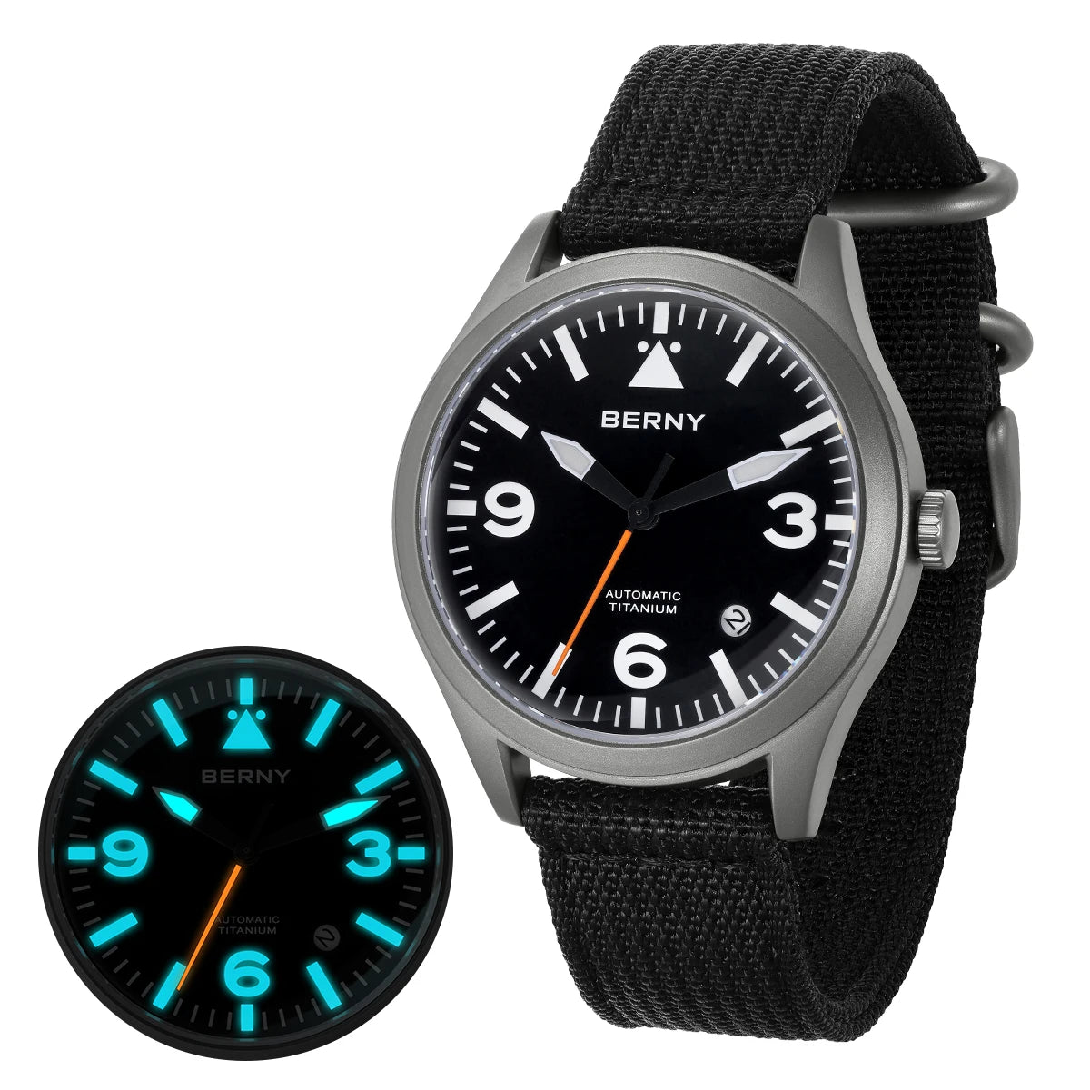 BERNY Full Titanium Automatic Watch for Men Sapphire AR Coated 10Bar Supper Luminous Men Wristwatch Sports Aviation Men Watches