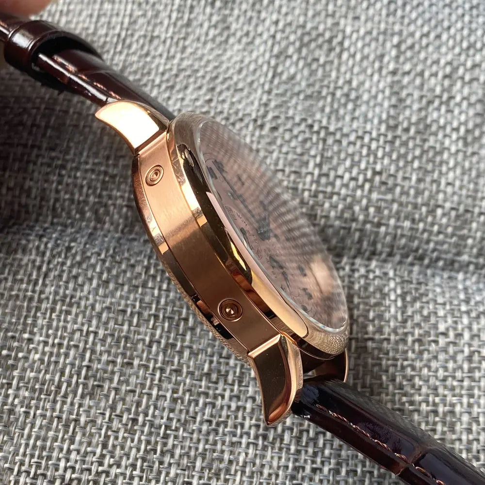 Automatické hodinky pre mužov Multification Date Day Month Year 316L, mechanické pánske hodinky s lešteným puzdrom, indikátorom deň/noc, 42mm