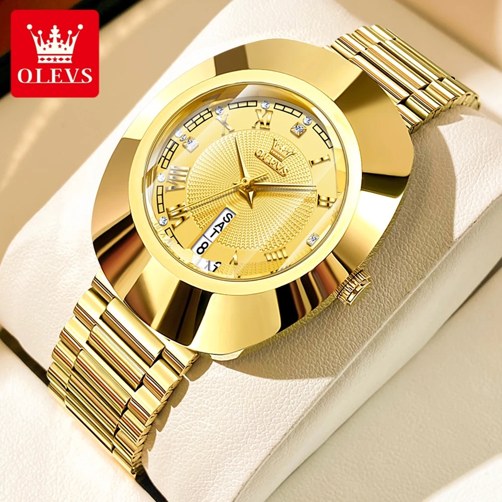 OLEVS Watch Luxury Woman Elegant Quartz Watch Scale Waterproof Luminous Automatic Week Date Ladies Watch Fashion Dress 7008