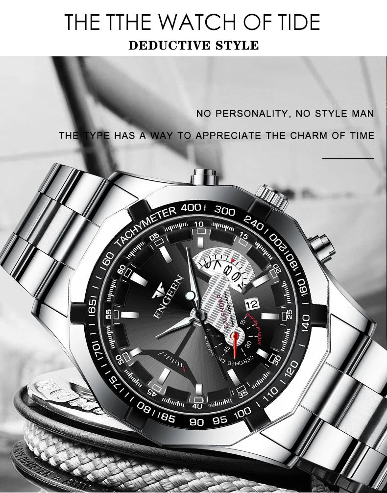 BINBOND Orginal Quartz Wristwatches For Men Luxury Luminous Waterproof Auto Date Men's Watch Stainless Steel Reloj Free Ship