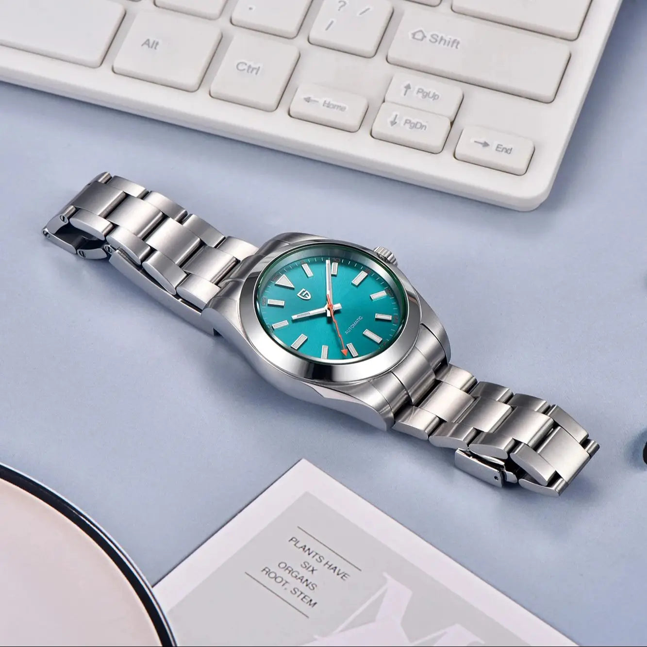 PAGANI DESIGN 2026 New Green Glass Men's Mechanical Watches Automatic Watch Men AR Sapphire crystal Stainless steel Wristwatch