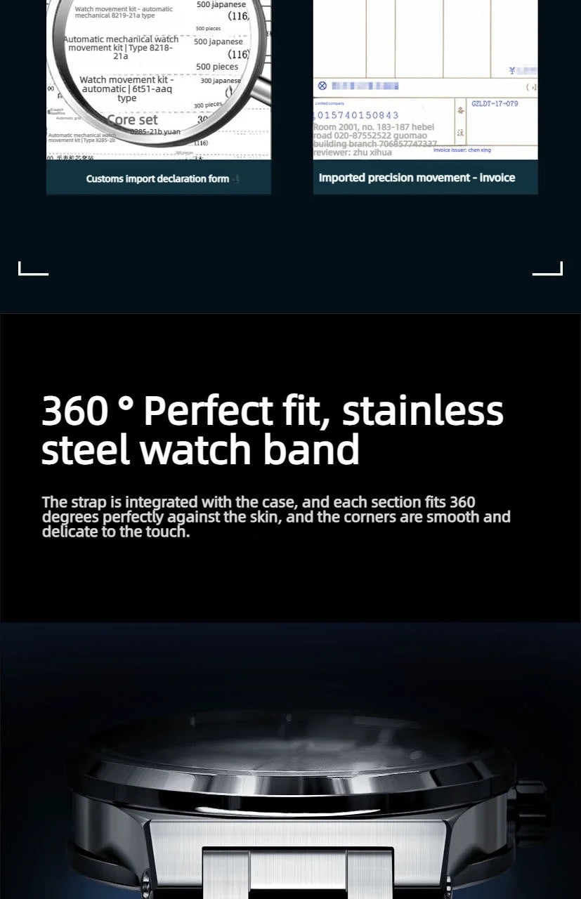 Carnival Brand IW High-End Series Luxury Sapphire Mechanical Watch Men 50M Waterproof Imported Movement Automatic Watches Mens