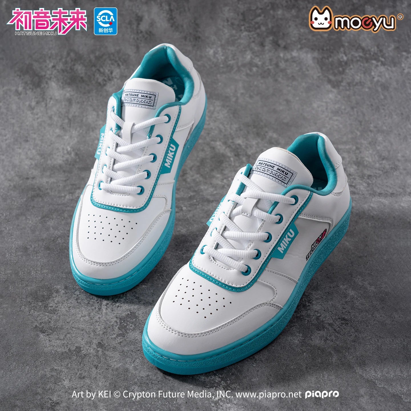 Moeyu Hatsune Miku Shoes for Women and Men Vocaloid Cosplay Anime Sneakers Tennis Lace-Up Sport Athletic Running Casual Shoes