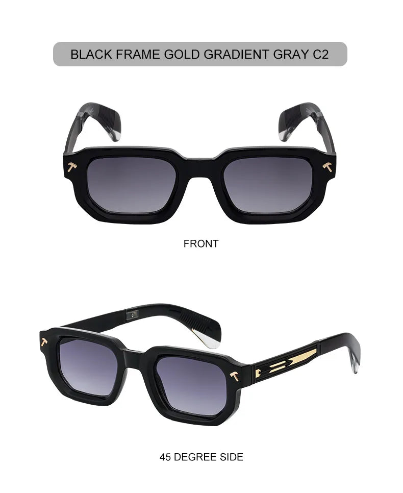 Ochelari de soare polarizați, pătrați, în stil punk, pentru bărbați, de marcă de lux, clasici, dreptunghiulari, cu protecție UV400, pentru șofat, la modă, pentru activități în aer liber