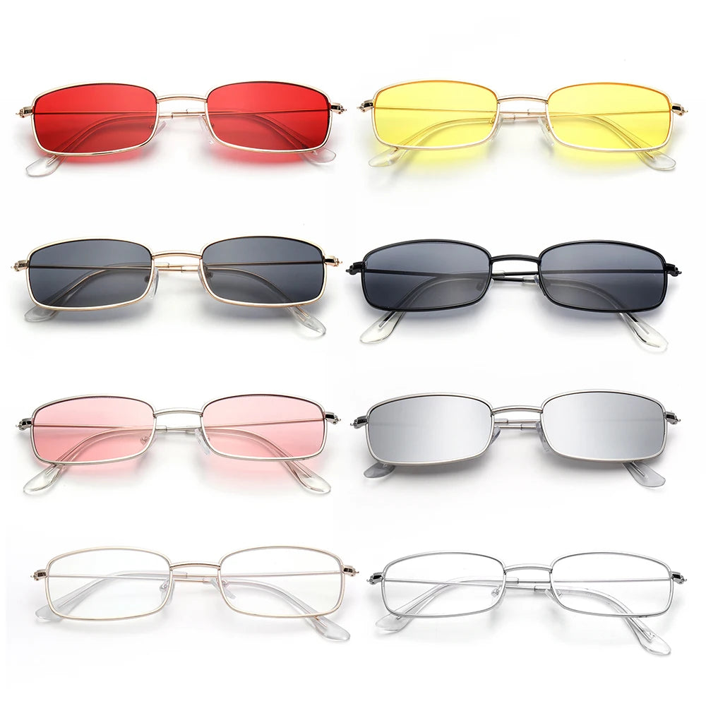 Fashion Small Rectangle Sunglasses Men Women Vintage Square Driving Sun Glasses Luxury Brand Metal Frame Eyewear