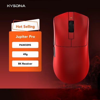 KYSONA Jupiter Series Gaming Mouse Wired Wireless Mice 8Khz PAW3950 Sensor Bluetooth 46g Rechargeable Web Driver For PC Laptop