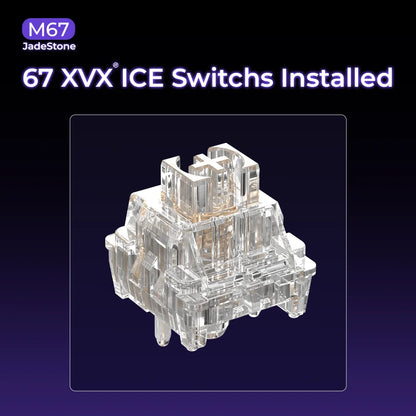 XVX M67 JadeStone Mechanical Keyboard With IMD-Tech Keycaps Hot Swappable Gasket Tri-Mode Custom RGB Wireless Keyboard 65%