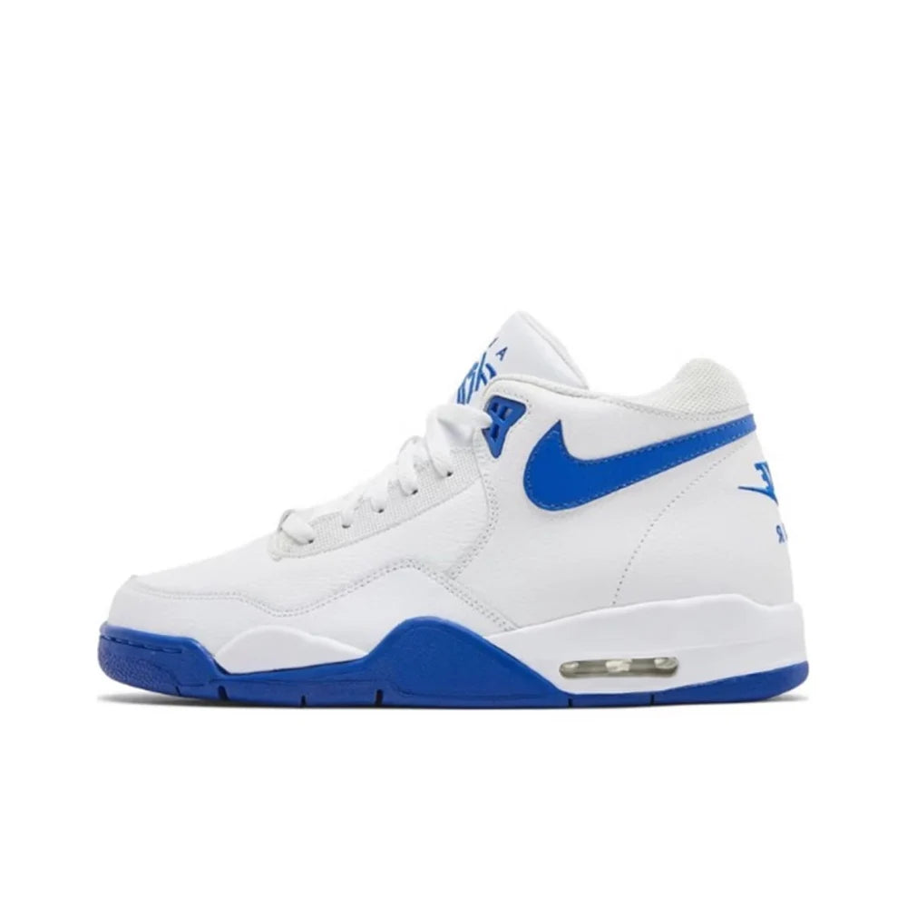 Nike Flight Legacy – Bequeme und vielseitige Retro-Basketballschuhe im Mid-Top-Stil für Herren, Weiß/Blau, BQ4212-103