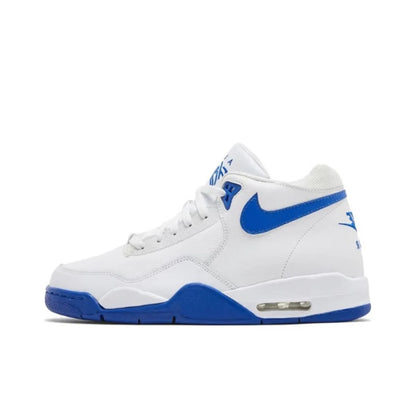 Nike Flight Legacy – Bequeme und vielseitige Retro-Basketballschuhe im Mid-Top-Stil für Herren, Weiß/Blau, BQ4212-103