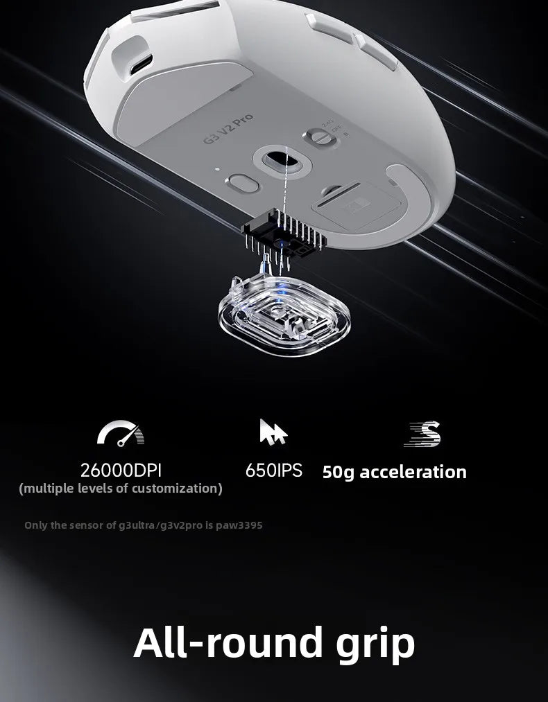 MCHOSE G3 V2 PRO Wireless Mouse Bluetooth Tri Mode Ergonomics Lightweight Laptop Office Gaming Computer Accessories