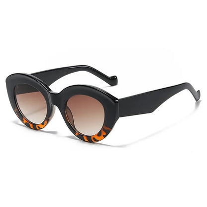 JNPCXI Ochelari de soare pentru femei, model „Cat Eye” supradimensionat, la modă, cu dungi verzi, stil retro, protecție UV400; ochelari de soare ovali pentru bărbați, la modă