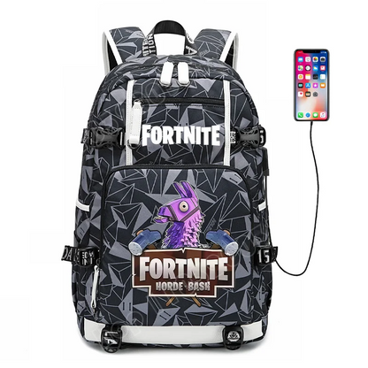 Mochila escolar para estudante com estampado do jogo Fortnite, para rapazes e raparigas, grande capacidade, impermeável, leve e resistente, presente de aniversário
