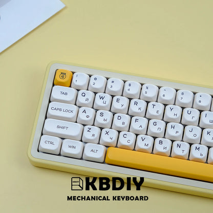 KBDiy KOA  Profile PBT Honey Milk Keycaps Russian Korean Japanese 137 Keys Caps for Mechanical Keyboard Keycap MAC for MX Switch