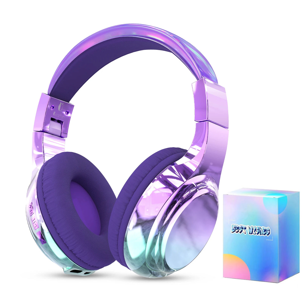 Écouteurs Bluetooth dégradés pour enfants, sans fil, avec micro, pliables, légers, pour voyage scolaire