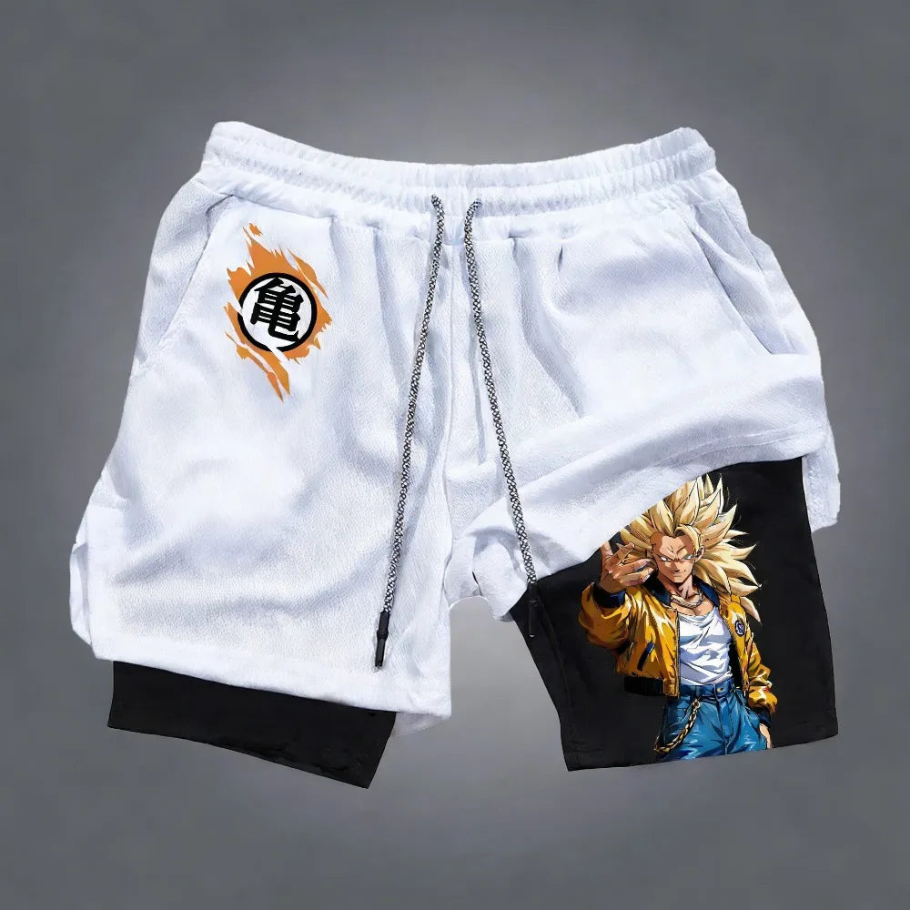 Dragon Ball Goku Unisex Harajuku Anime Printed 2026 Καλοκαιρινό νέο προϊόν Φαρδύ αθλητικό αναπνέον σορτς διπλής στρώσης γρήγορου στεγνώματος