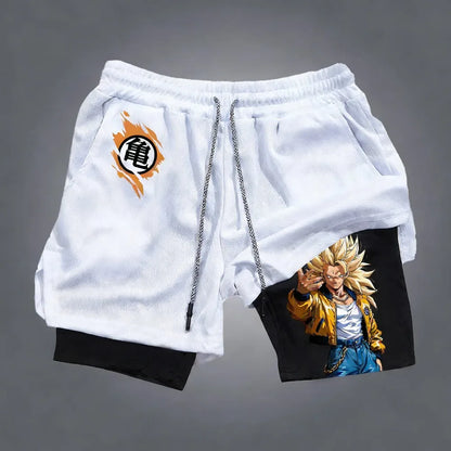 Dragon Ball Goku Unisex Harajuku Anime Printed 2026 Καλοκαιρινό νέο προϊόν Φαρδύ αθλητικό αναπνέον σορτς διπλής στρώσης γρήγορου στεγνώματος