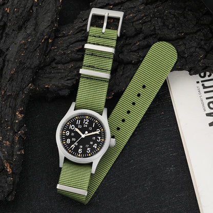 Militado ML05 Military Watch VH31 Sweep Movement Domed Sapphire Crystal Wristwatch High Clear AR Coating 38mm Vintage Watches