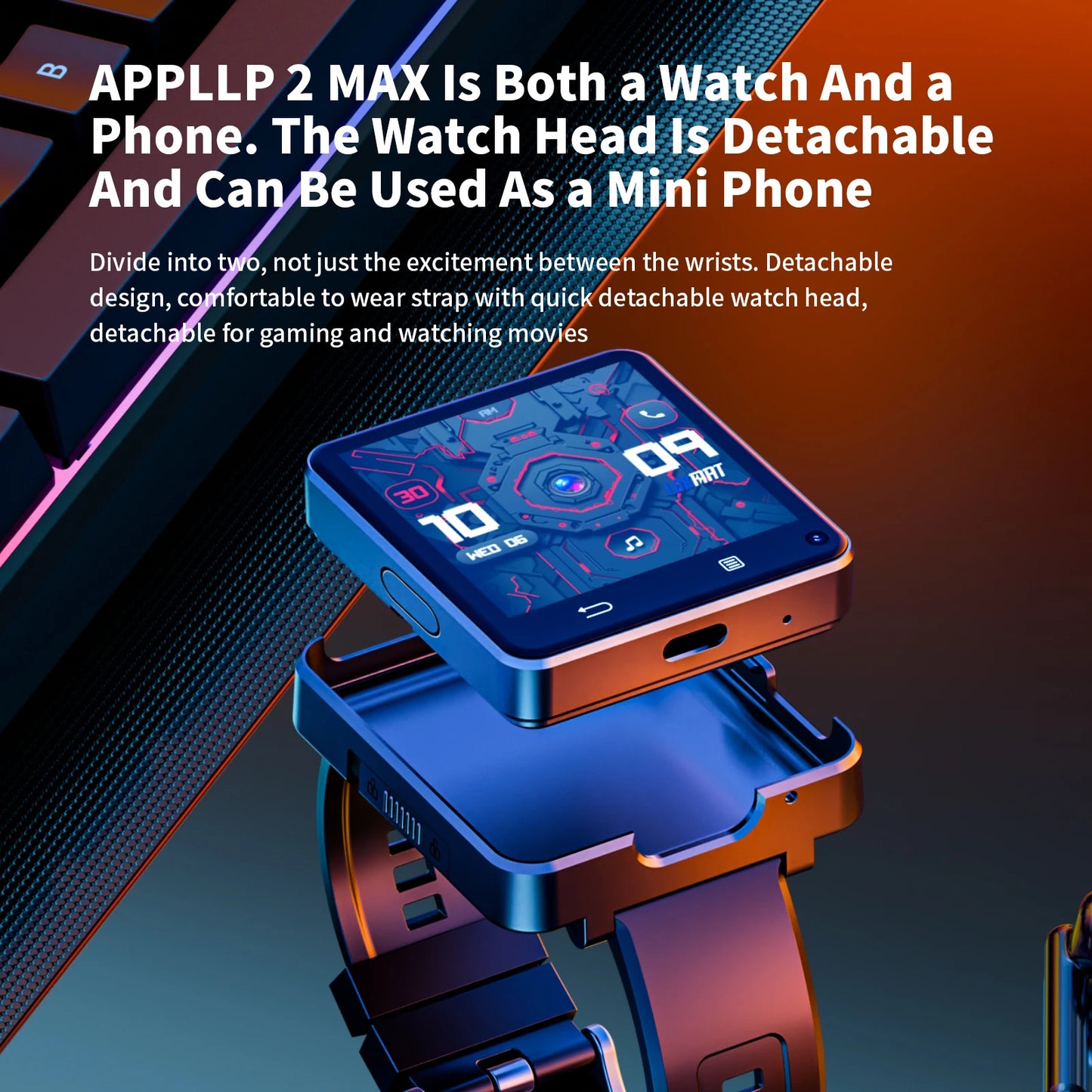 Domars Full Netcom Multi-language Smart Watch 2.64-inch Large Screen 1200mAh Large Battery Video Call APP Downloading