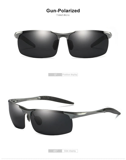 Ochelari de soare polarizați pentru bărbați marca CLLOIO, ramă din aluminiu, UV400, anti-orbire, ochelari de soare pentru bărbați, ochelari de condus, fără ramă, Oculos De Sol