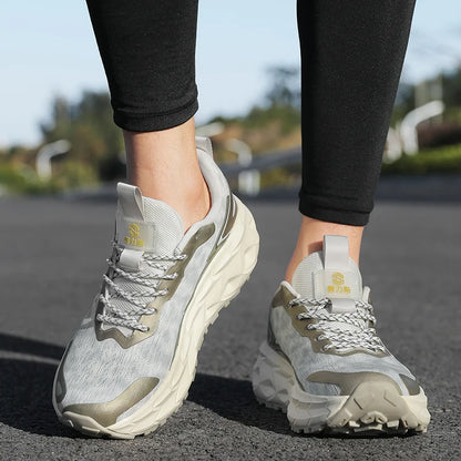 Unisex Running Shoes, Mesh Breathable Anti-Slip Lightweight Casual Sports Sneakers, Grip Comfortable Outdoor Trainer Footwear