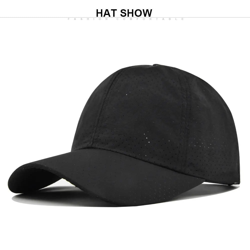 Dry Quickly Sun Cap Woman Outdoors Casual Sport Hat Men Big Size Baseball Cap 55-60cm Adjustable Sun Visor Cap Peaked Cap