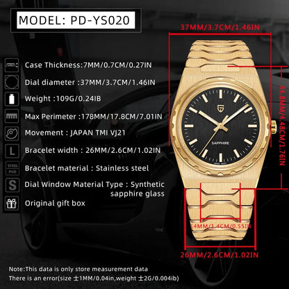 PAGANI DESIGN 2026 new ultra-thin 7mm quartz men's watch stainless steel sapphire 10Bar waterproof C3 upgrade V2 reloj hombre