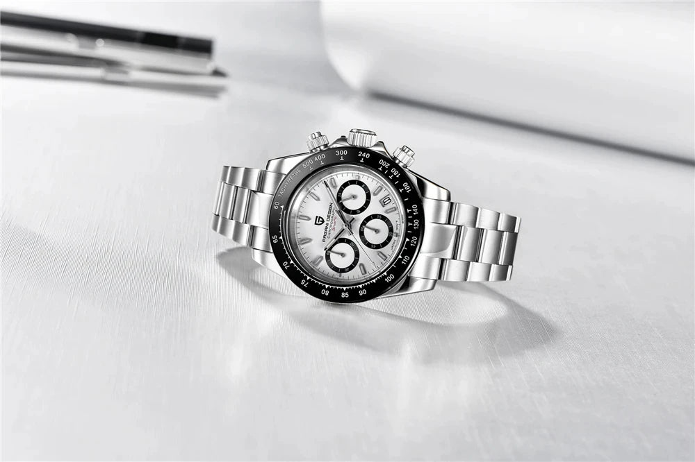 montre chronographe pour homme PAGANI DESIGN– Montre-bracelet à quartz de luxe, lumineuse et étanche.