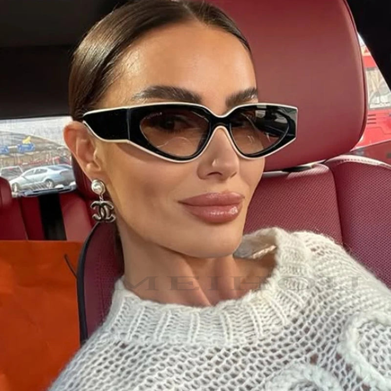 Ochelari de soare negri cu rame groase, model „Cat Eye”, pentru femei – ochelari de soare vintage la modă, ochelari clasici pentru doamne