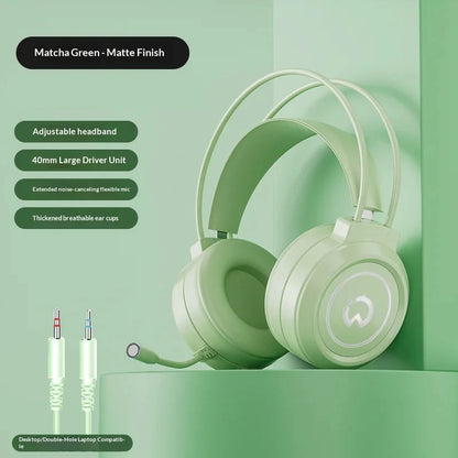 Casque de jeu filaire Paw Hunter T9 avec microphone et éclairage RGB, son surround virtuel 7.1, casque supra-auriculaire pour PC, ordinateur portable et jeux.