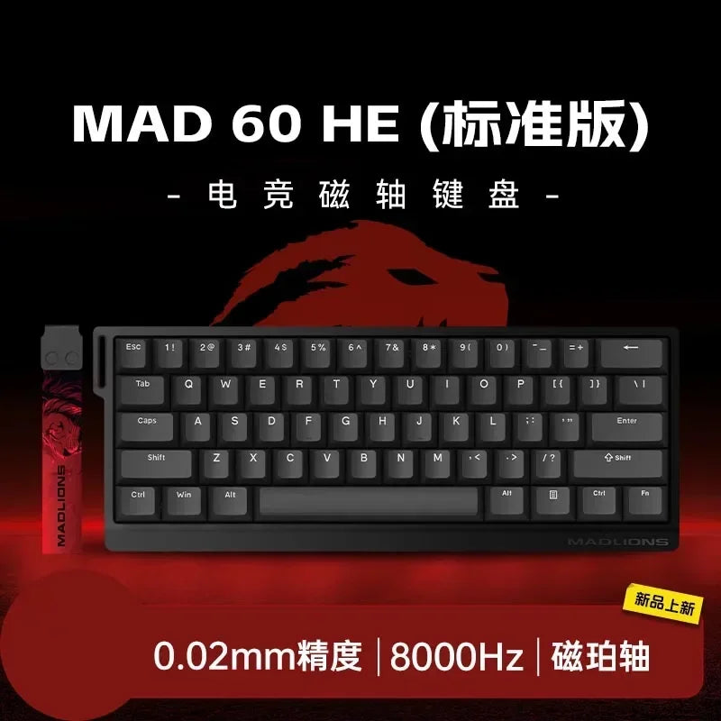 Madlions Mad 60He Magnetic Switch Mechanical Keyboard MAD68 Wired Keyboard Mad60he Custom MAD68he E-sports Gamer Keyboard Gifts