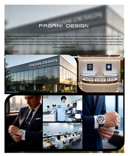 PAGANI DESIGN 2025 new thin 7MM men's quartz watch VJ21 37MM sapphire stainless steel waterproof 10Bar luminous C3 reloj hombre