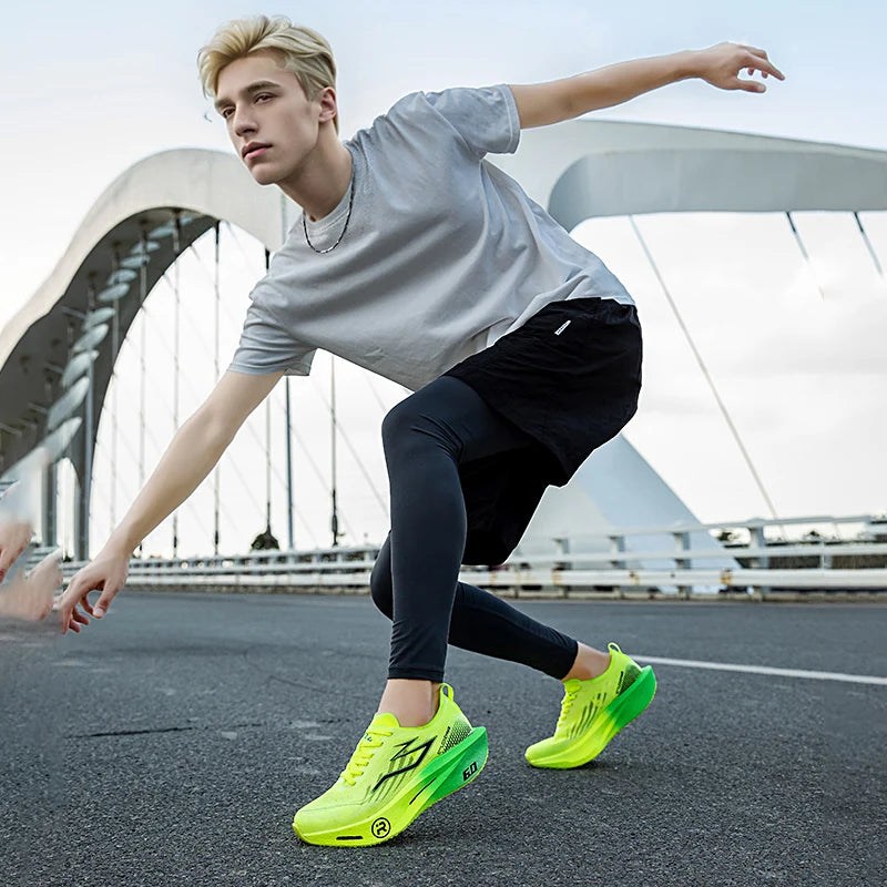 New Sports Shoes for Men & Women, Running Sneakers with Carbon Plate, Male Marathon Racing, Shock-Absorbing Athletics Training Shoes