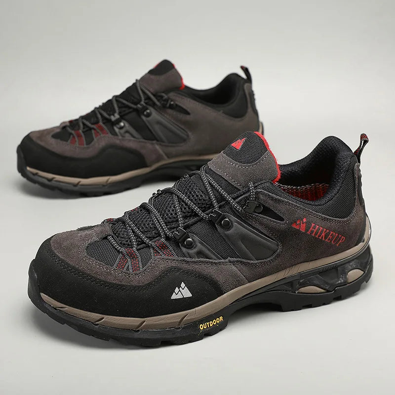 HIKEUP Non-slip Wear Resistant Outdoor Hiking Shoes Breathable Splashproof Climbing Men Sneaker Trekking Tourism Mountain Shoes