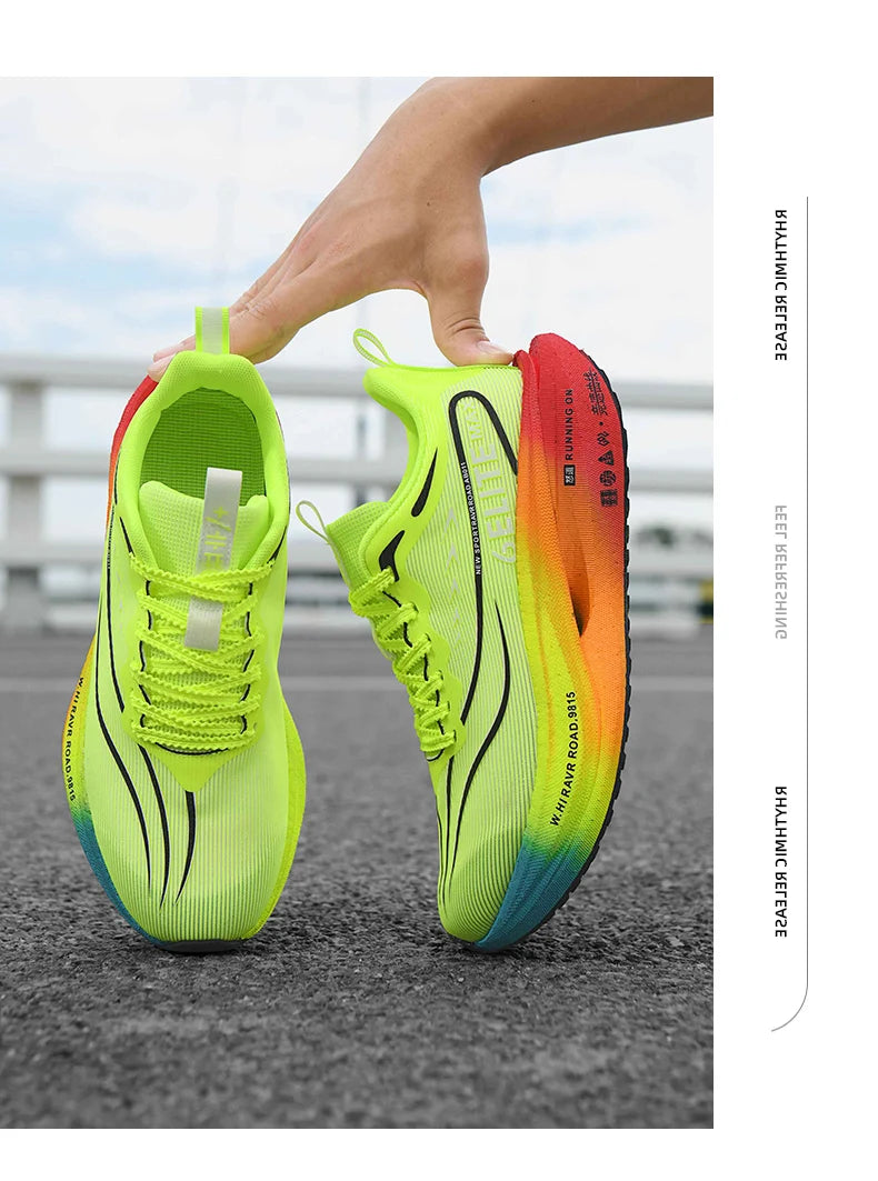 Men’s Running Shoes with Carbon Board, Specialty Marathon Sports, Breathable, Lightweight, Comfortable Women’s Athletic Non-Skid Sneakers