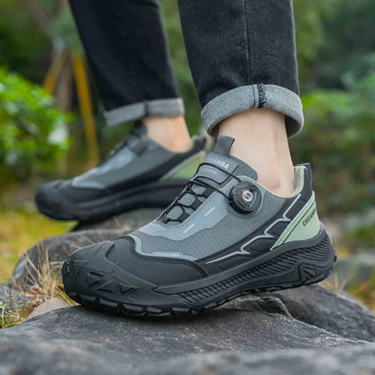 Men's Lightweight Casual Outdoor Running Shoes in Black, Grey, Khaki, Sizes 39-48, PU Material with Canvas