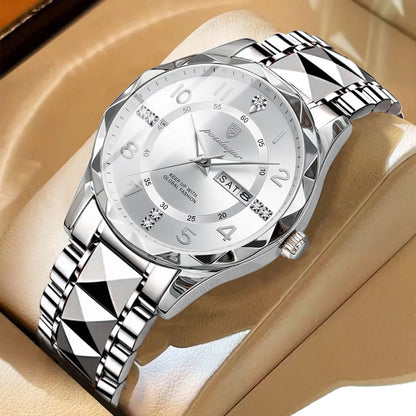 Relógio de homem POEDAGAR Fashion Luxury, estanque, luminoso, de quartzo, bracelete em aço inoxidável, data e dia da semana, estilo descontraído.