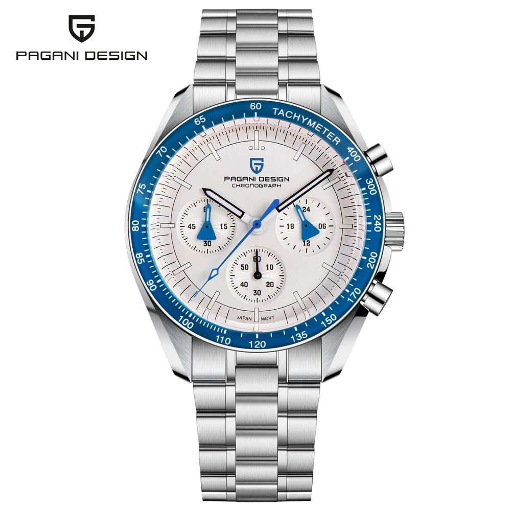 PAGANI DESIGN Moon Men's Watches Gold Luxury Quartz Watch Men Speed Sports Chronograph AR Sapphire Waterproof Luminous Man Gift