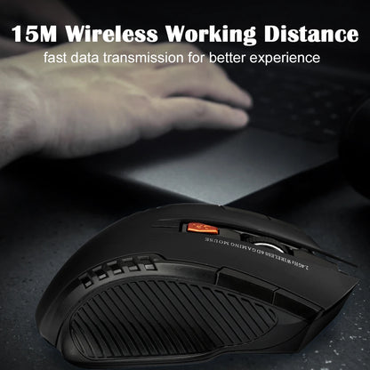 2.4GHz bežični optički gaming miš s USB prijamnikom, 2000DPI, 6 tipki, za računalo i prijenosno računalo