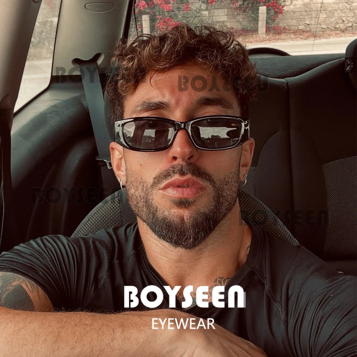 Ochelari de soare negri cu ramă îngustă în stil hip-hop, ochelari de soare retro pentru bărbați, de culoare portocaliu, UV400