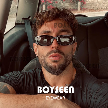 Ochelari de soare negri cu ramă îngustă în stil hip-hop, ochelari de soare retro pentru bărbați, de culoare portocaliu, UV400