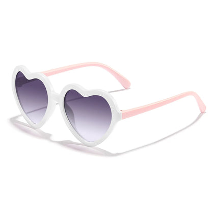 Ochelari de soare eleganți pentru copii, roz trandafiriu, cu inimioare, protecție UV400, ramă reglabilă, pentru băieți, fete, bebeluși și copii mici de 0-12 ani